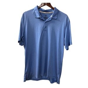 Adidas Men’s Blue Striped Golf Polo Shirt Size XL